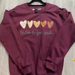 0019–Heart Design Maroon Sweater